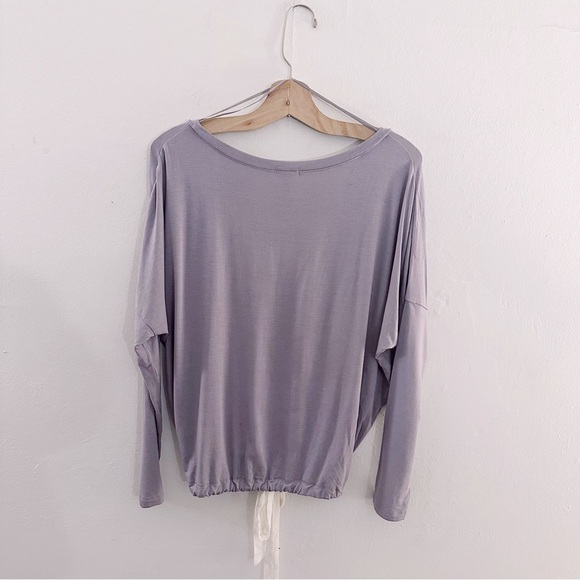 Eberjay Long Sleeve Loungewear Shirt Soft Tie Front Jersey Knit Modal Spandex - Picture 4 of 5